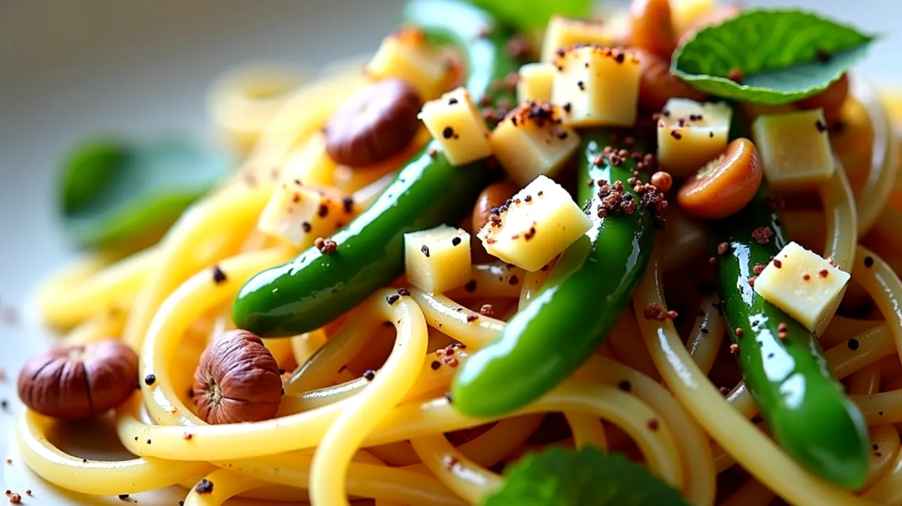 spaghetti toma formaggio mentuccia"